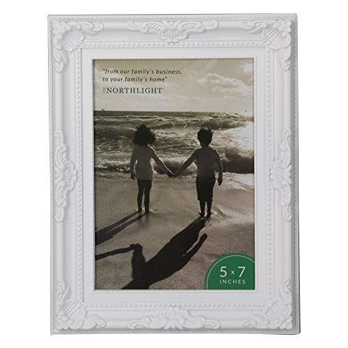 Northlight 8.5" White Victorian Style Rectangular Photo Picture Frame For 5" X 7" Photos #TOP16