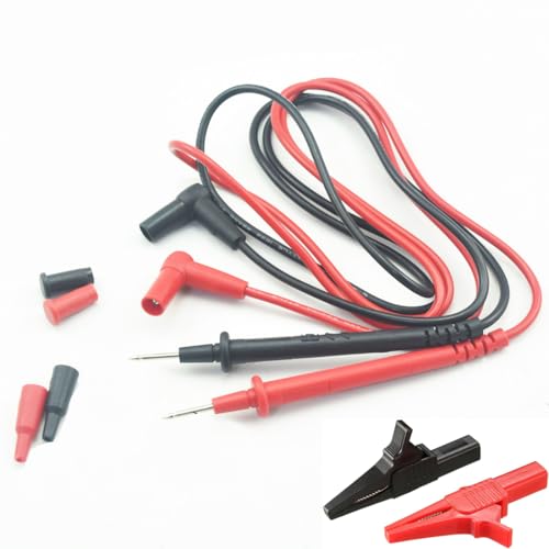 Image of Electrical Multimeter Test Leads Set, 4Pcs Precision Multimeter Test Leads, 300V 10A Digital Multi Meter Clamp Test Probes Leads with 2PcsAlligator Clips for Test Extension, Crafts, Electrical Testing