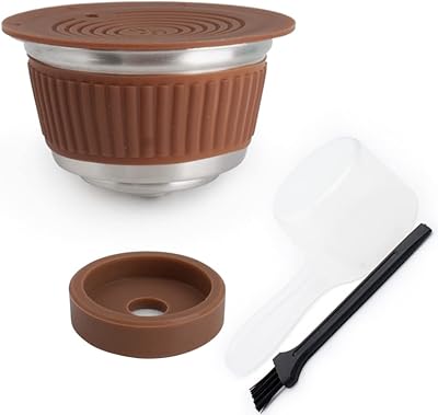 Fit For Dolce Gusto machine maker Refillable resuable Coffee Capsules Filter Cup Dripper Metal Stainless Steel Coffee Filter and BASE/color brown