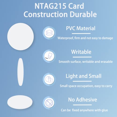 Image of 12 PCS NFC Tags Ntag215 Cards Rewritable 215 Tag 30mm Coins Compatible With Android and All NFC-Enabled Smartphones