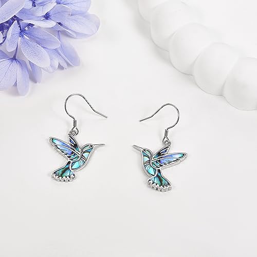 Hummingbird Earrings 925 Sterling Silver Bird Dangle Earrings Hummingbird Jewelry Gifts for Women Mom Hummingbirds Lovers4