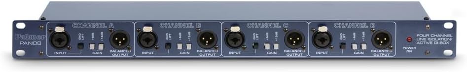 Palmer PAN08 19-Inch 4-Channels Active DI/Line Isolation Box
