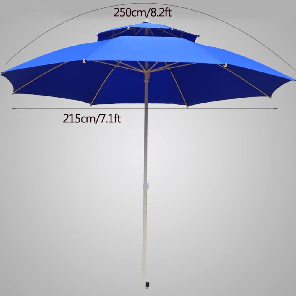 Parasol tarasowy 250 cm duży parasol ogrodowy targ zewnętrzny parasol stołowy wiatroszczelny filtr przeciwsłoneczny z żelaznym drążkiem na basen, trawnik i taras
