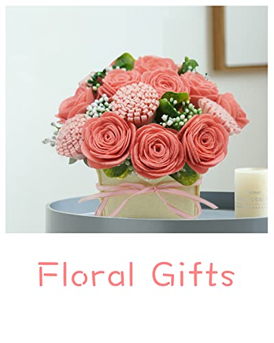 Image of BAZIMA DIY Felt Flower Art Craft Kit,DIY Pink Rose and Carnation Bouquet Kit, Floral Gifts,Beginner Craft Kit,Arrange Pre-Cut Felt Flowers and Foliage
