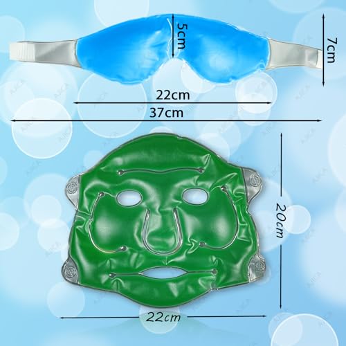 Image of Aqua Ice Face & Eye Cooling Gel Mask and Aloe Vera Gel Mask Ice Pack for Face and Eye Patches Remove Dark Circles, Fatigue Cool Eyes Patch Pads Eye Care | Facial Skin Refresh Face Mask for Hot & Cold Therapy (Small Aloe Face Mask, Eye Mask)