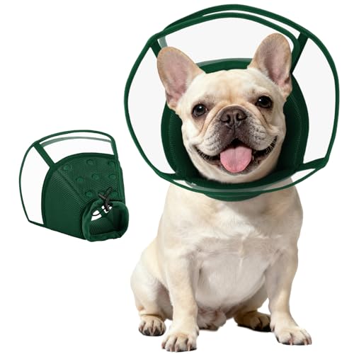 Image of Kuoser Dog Cone Collar After Surgery, Soft Cone for Dogs to Stop Licking, M | Breathable Dog Recovery Collar Comfortable Elizabethan Collars, Adjustable Protective Pet Cones for Small Medium Large Dogs