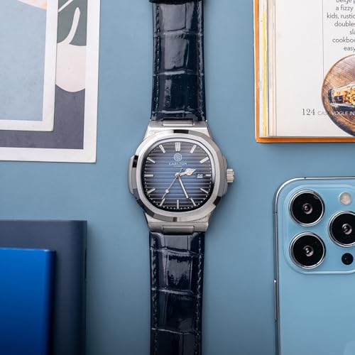 Image of Carlton London Jordan Men Analog Watch, Round Dial, Leather Strap, Quartz Movement, 43 mm Case, Date Display, Classic Casual Style, 30M Water Resistant