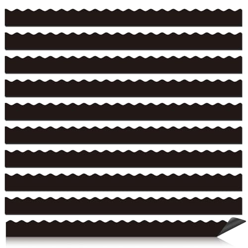 30 Pcs Magnetic Borders for Classroom Whiteboard - Black Magnetic Bulletin Board Border Set - Scalloped Chalkboard Border Strips for Teachers, Parents, DIY Home,School & Office Decoration