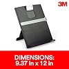 3M Desktop Document Holder Copy Holder, Adjustable Clip Holds Portrait and Landscape Documents for Easy Viewing, Bottom Ledge Has Lip to Keep up to 150 Sheets Securely in Place, Black (DH340MB)