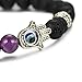 LOYALLOOK 3pcs Evil Eye Bracelet Lava Stone Beads Essential Oil Diffuser Bracelet for Men Women