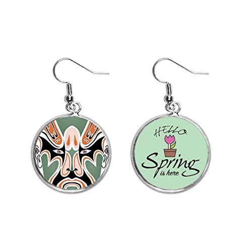 Pendientes de primavera con máscara de ópera de Pekín para eventos de día