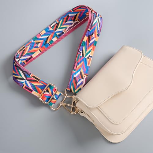 Image of chushui Colorful Pattern Purse Strap, Wide Crossbody Bag Strap Replacement | Change the look of your bag with a simple strap swap.