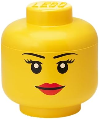 LEGO STORAGE HEAD (MINI) - GIRL - Caja de almacenamiento de polipropileno con tapa para almacenamiento de juguetes para niños, organizador apilable