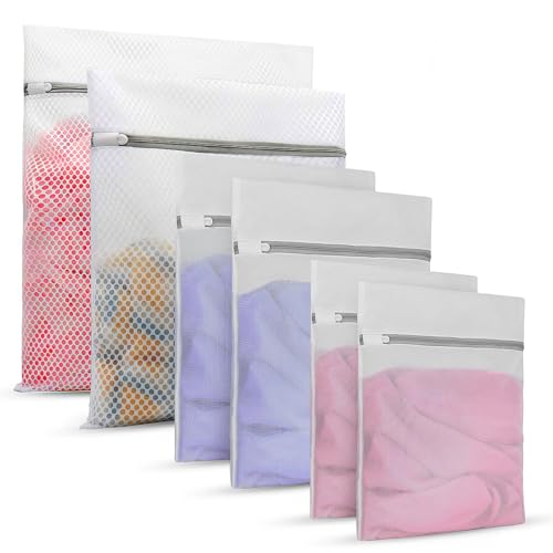 6 Pack Mesh Laundry Bags Reusable Large Laundry Bags for Washing Machine