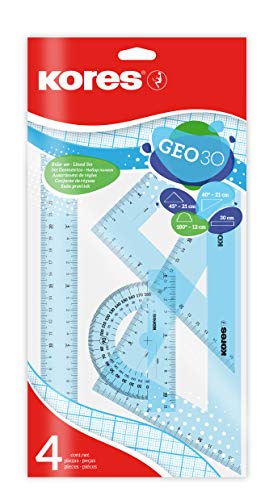 Kores - Geo30 : coffret de mathématiques à 4 pièces pour enfants et étudiants, coffret de...