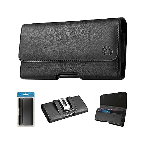 ExtremeCases for AT&T Propel 5G U6080AA Belt Clip Credit Card Black Medium Pouch Case Phone Cover + Extreme Band