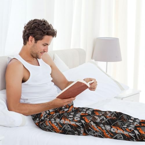 Pajama Pants Men - Letters Skateboard Graffiti Men's Pajama Bottoms, Mens Cotton Pajama Pants3