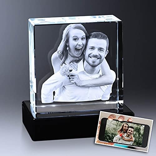 Custom 3D Crystal Photo, Personalised 3D Crystal With Photo, Photo Frame, Laser Engrave Crystal Photo, Best Memorable Gift For Valentine, Memorial, Wedding, Birthday, Graduation