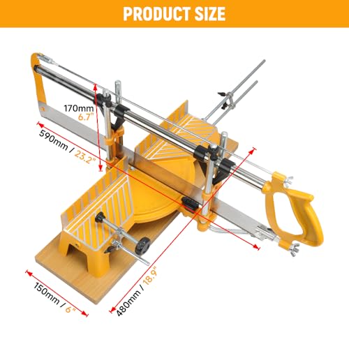 Hoteche Gehrungssäge 550MM - Aluminiumlegierungsständer - Schneidet 15-90 Grad - Max. Schnitthöhe 120mm