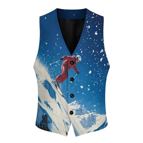 Kier Ski Snowy Sport Mens Slim Fit Suit Vest Dress Waistcoat Casual Business Vest4