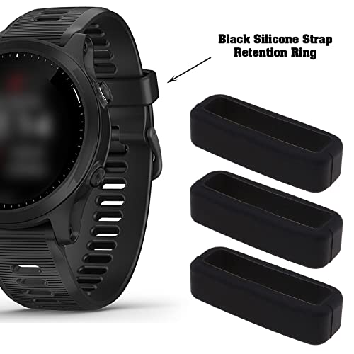 10 Stks Fastener Ring Vervanging Compatibel met Garmin Forerunner 220 230 235 620 630 735XT 935 945 35 30 25 Horlogeband Fastener Siliconen Ringen Zwart - Afbeelding 3