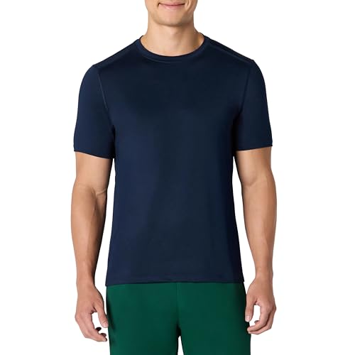Amazon Essentials Men's Active Quick-Dry Tech Stretch Lightweight Short-Sleeve T-Shirt, Navy, M