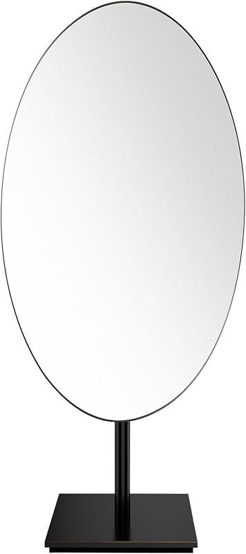 Espelho oval de mesa GURUN em bronze com suporte