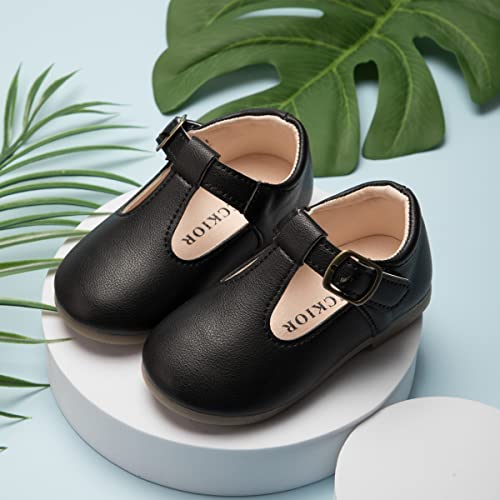 Bellocasa Mary Jane Little Girls Dress Shoes Toddler Baby Ballet Flats Flower Girls Wedding Party Bow Princess Kid Shoes(JY1808 Black,27) by Bellocasa - Used condition - Image 4