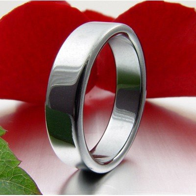 Anello in ematite, unisex, piatto, di colore