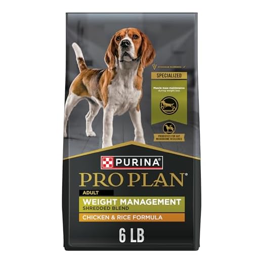 Purina Pro Plan Weight Management Dog Food Dry, Shredded Blend Chicken and Rice Formula - 6 lb. Bag
