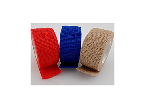 10 x Rollen Fingerverband Pflaster BE-SCHU-PLAST Tape wasserfest elastisch Rot, Blau und Haut, Farbe:Haut