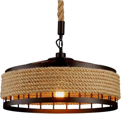 Lampe suspendue corde industrielle vintage TQHGM de 40 cm pour plafond