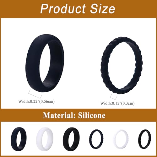 OIDEA Women's Silicone Rings Set: Thin and Stackable Rubber Wedding Engagement Ring Bands Valentine's Day Gift Jewelry Gifts for Women Ladies4