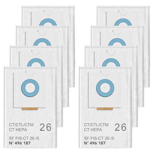 LOHILL 496187 Dust Bags Accessories for Festool CT 26/CTM 26 E/CTL 26E SELFCLEAN Dust Extractors SC FIS-CT 26/5 Vacuum Cleaner Replacement Parts (8 Pack)