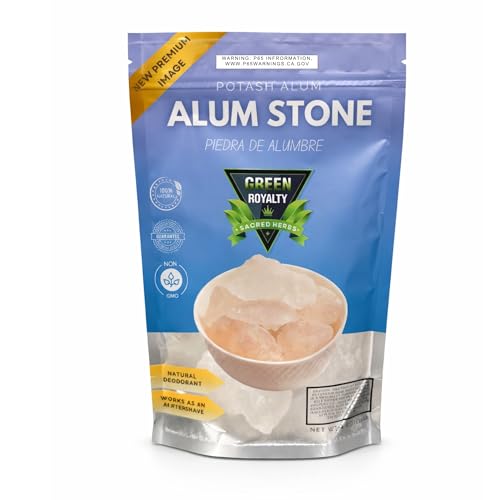 GREEN ROYALTY Alum Stone (Piedra de Alumbre) 4 oz - Multi-Purpose Crystal for Skin Care and Healing - Natural Deodorant & Antiperspirant | Shaving Stone.