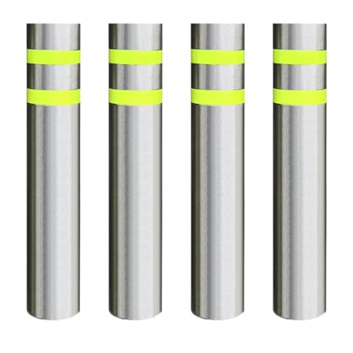 Snaweo Snaweo 安全ボラードポスト、バリケードドライブウェイバリアー、強力駐車場ポール、ステンレススチール製駐車ボラード、耐久性、建設現場、施設管理用(60CM 4pcs)