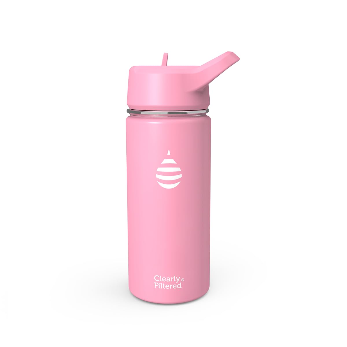 Clearly Filtered Water Bottle | Removes 220+ Contaminants, Double-Wall Insulated Stainless Steel, BPA/BPS Free, Phthalate Free, Filters Flouride Lead Chlorine (16oz, Bubble Gum)