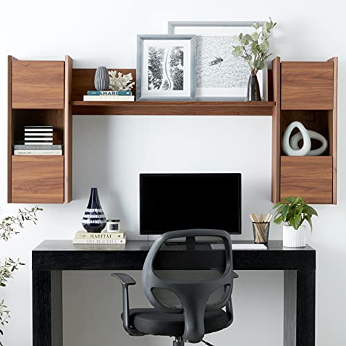 Modway Visionary Wall Mounted Shelves, Walnut #TOP6