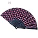 Produktbild 9 Farben von eleganten Kunststoff Faltfächer Handheld Fan Dance Props, Hochzeitsdekoration, Polka Dot Hand Faltfächer Geschenk (Color : H, Größe : 23CM)