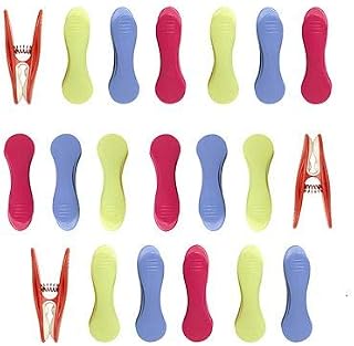 Pack of 20 Soft Grip Cushioned Pegs in Assorted Vibrant Colours