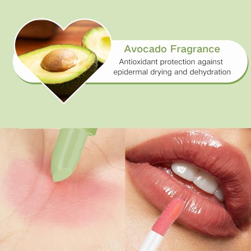 Avocado Lip Oil Lip Balm Set, Tinted Lip Balm, Fruit-Flavored Lipstick Sets For Women, Plumping Lip Oil, Non Stick Aloe Vera Lip Balm For Lip Repair, Plumping Lip Balm For Lip Care, 2pcs - Image 3