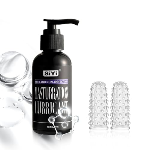 Image of SiYi Water-Based Personal Lubricant, Oil-Like Silky Glide, Non-Sticky & Easy Clean, Toy Compatible Lube for Solo & Couples, Pump Dispenser + Finger Sleeves, 4 Fl oz (120 mL)