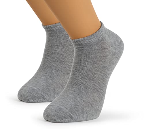 Newo Select Seamless Socks Ankle Low-Cut for Men & Women Pack of 12 Pairs - 1 Dozen with Mesh Laundry Bag (10x10 inch) (Size 9-13, Grey)