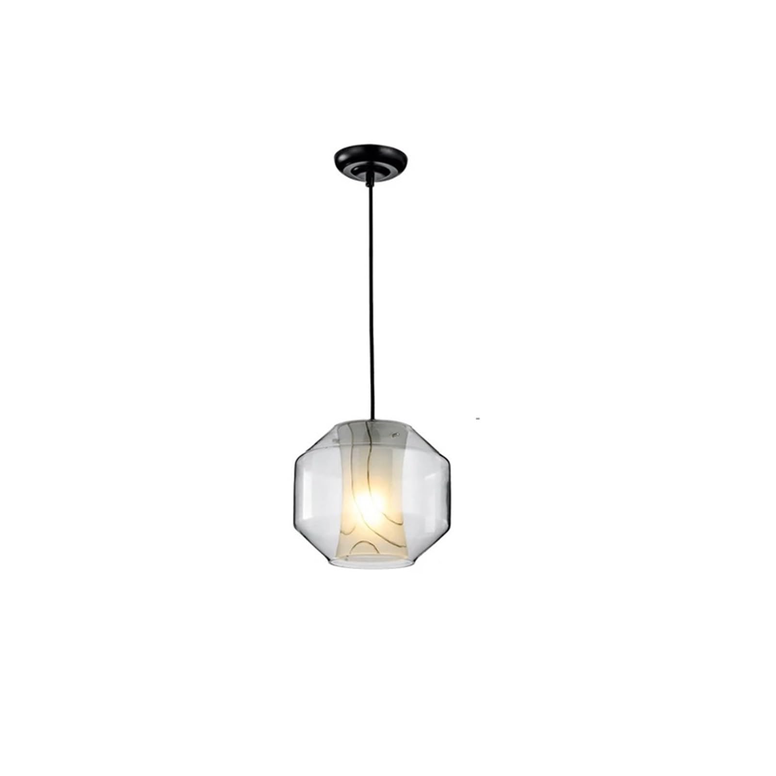 Suspension LED tête unique verre pour éclairer un couloir sombre