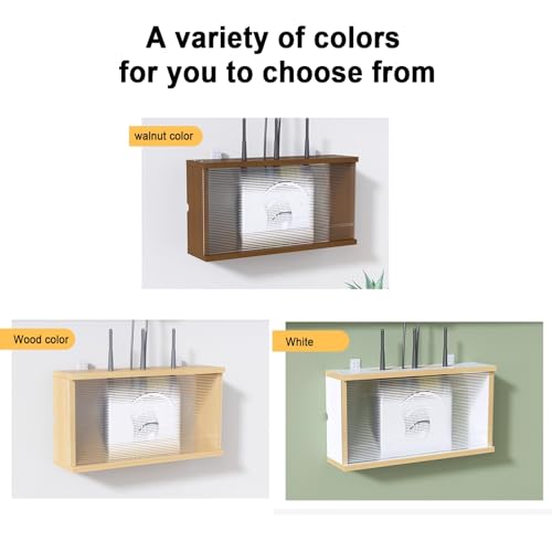 Boîte de rangement routeur WiFi étagère murale et support de câbles blanc - 7