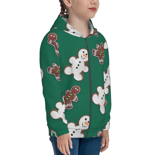 Gingerbread Snowman Cookies Kids Pullover Hoodies Boys Zip Up Sweatshirts Girls Athletic Clothes with Pocket4