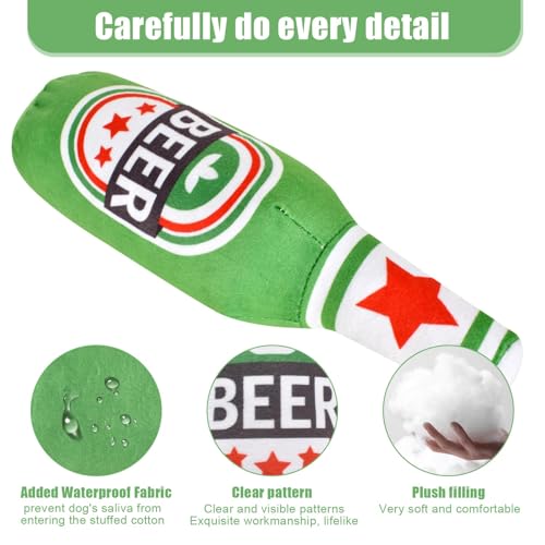 Bierflaschen-Plüschspielzeug,Quietschendes,Interaktives Hundekauspielzeug,Weiches Bierflaschen Plüsch,Lustiges und Süßes Plüschspielzeug für kleine,Mittelgroße und Große Hunde und Andere Haustiere