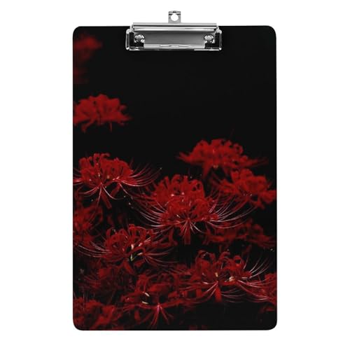 クリップボード 彼岸花 花柄 A4サイズ対応 クリップファイル バインダークリップ 用箋ばさみ ファイルボード メモ帳 縦型 書類整理 おしゃれ かわいい 筆記 多機能 壁掛け プレゼント