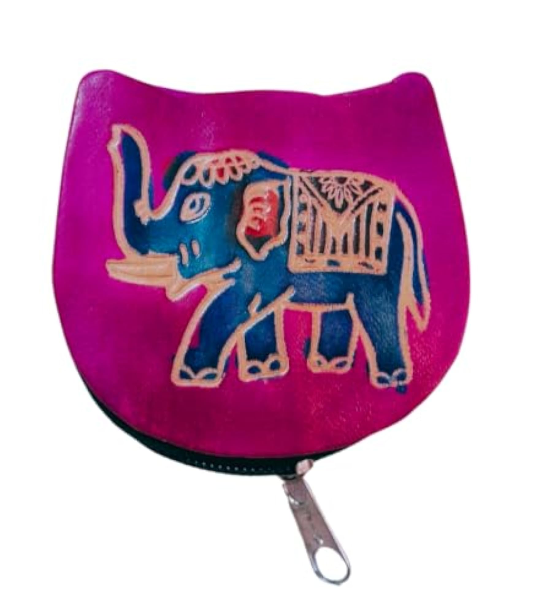 Elephant Design Genuine Leather Coin Purse