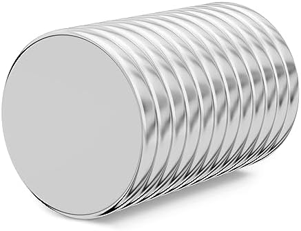 Realth Neodymium Magnets Disc 0.79” x 0.08” 12 Pack Round Rare Earth Magnets Strong Permanent Magnets for Fridge Office Science Project and Craft (MC20212)